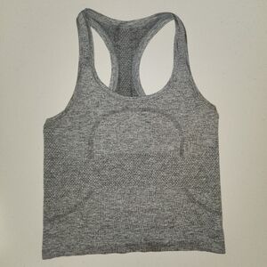 lululemon Swiftly Racerback Crop Tank In Gray. Size 4.